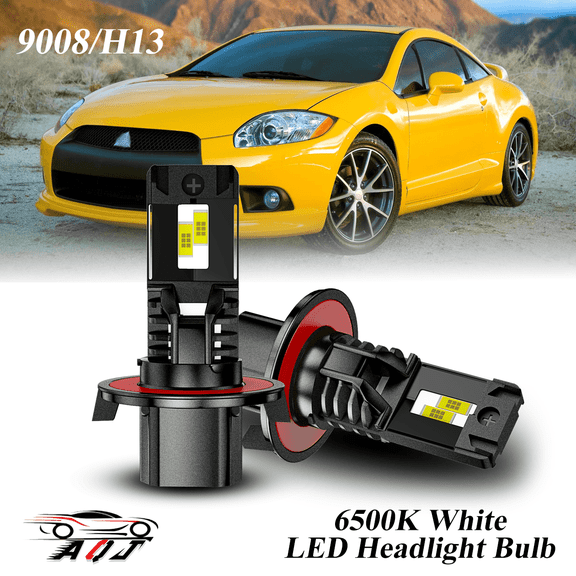 LED Headlight Fit for Mitsubishi Eclipse 2006-2012 - 30,000LM 300% Super-Bright 6500K White Bulb, Plug & Play, Pack of 2