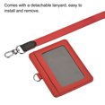 thumbnail image 4 of Uxcell 10.4cm Horizontal Badge Holder PU Leather ID Holder Detachable with 2 Slots and Neck Lanyard Red, 4 of 6