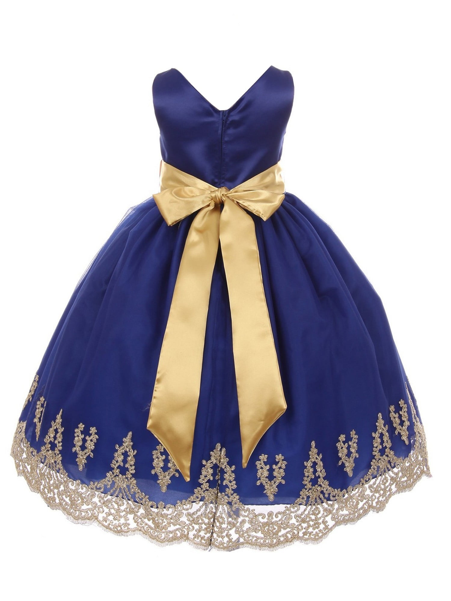 royal blue and gold party dress