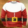 thumbnail image 2 of Feancey Mens Christmas Crewneck Sweatshirt Holiday Casual Long Sleeve Pullover Funny Santa Claus Print Sweatshirts Novelty Xmas Gifts for Men Red L, 2 of 5