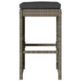 thumbnail image 4 of vidaXL Garden Bar Stool Set of 2 Grey PE Rattan 15.7 x 15.7 x 29.9 in, 4 of 8