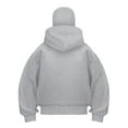 thumbnail image 3 of vigerakr Women's Zip Up Mask Hoodie with Balaclava Jacket Fashion Double Layer Hoodies Hip Hop Outerwear Jacket Y2K Clothing for Cold Weather (Grey, M), 3 of 3