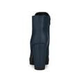 thumbnail image 4 of BLISSFUL STEP Women's Round Toe Zip Block Heel Platform Ankle Boots Navy Blue 9, 4 of 8
