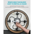 thumbnail image 6 of Frstem Boho Style Rattan Fandelier, 20" Flush Mount Ceiling Fan with Light & Remote Control, Drum Shade, Bladeless/Quiet Motor/Low Profile, for Kitchen Bedroom Living Room (Black & Rattan), 6 of 12