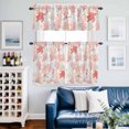 thumbnail image 2 of Red Orange Coastal Kitchen Curtains Sets for Windows 36 Inch Length, Sea Turtle Nautical Coral Summer Beach Rod Pocket Window Treatments Tier Curtains and Valances Set for Bedroom/Bathroom, 2 of 8