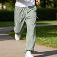 thumbnail image 5 of Mens Wide Leg Baggy Hiking Pants, Elastic Drawstring Waist Ruched Loose Fit Long Trousers Side Zipper Pockets Lightweight Outdoor Walking Fishing Casual Pants Size 4XL Army Green, 5 of 9
