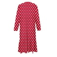 thumbnail image 4 of Zylanna Girls Long-Sleeve Tiered Maxi Dress, Pockets Design Soft Polka Dot Patterns Spring Fall Girls' Casual Dresses Red Size 6, 4 of 6