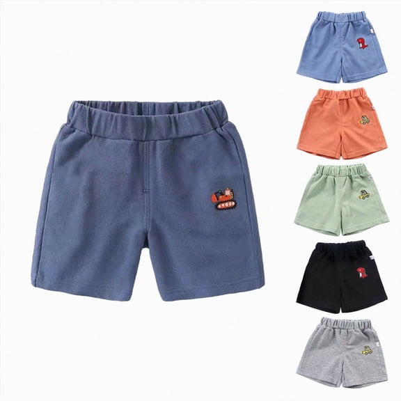 WUANDIXFA Toddler Boys Cotton Shorts 6 12 18 24 Months 3T 4T 5T Baby Boys Pull On Shorts Toddler Solid Summer Pants with Pockets,Green,4-5 Years