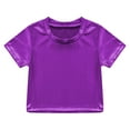thumbnail image 4 of Sholeno Kid Boys Girls Jazz Hip Hop Modern Dancewear Festival Party Dance Tops Sparkly T Shirt Tees Purple 14-15, 4 of 6