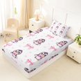 thumbnail image 2 of Manfei Kawaii Penguin Twin Fitted Sheet,3D Cartoon Bowknot Print Bedding,2-Piece,1 Fitted Sheet and 1 Pillowcase, 2 of 6