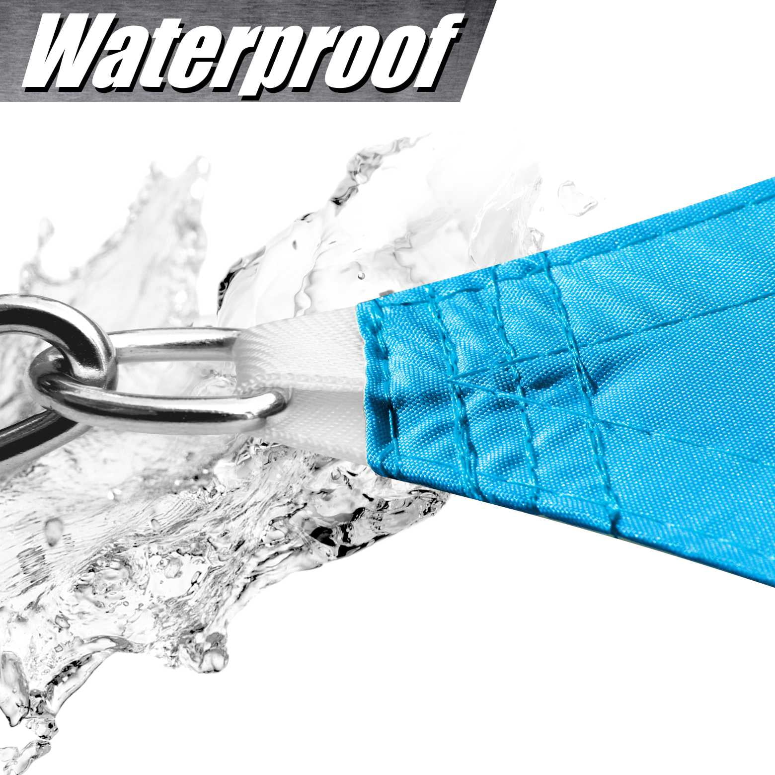 ColourTree 7' x 12' Blue Rectangle Waterproof Sun Shade Sail Canopy Awning Shelter, 95% UV Blockage UV & Water Resistant, Outdoor Patio Garden Carport (We Make Custom Size)