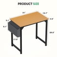 thumbnail image 2 of MCQ 31 Inch Small Computer Office Desk, Writing Study Table with Storage Bag & Iron Hook for Home -Nature, 2 of 6