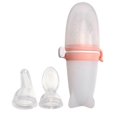 thumbnail image 2 of 3 in 1 Baby Feeding Bottle 3pcs Soft Nipple Portable Elastic Silicone Teething Feeding Bottle Light Orange, 2 of 4