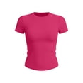 thumbnail image 7 of Otvok Womens T-Shirts Summer Casual Tops Short Sleeve Going Out Crop Tops Round Neck Slim Fitted Basic Tee, 7 of 7