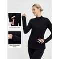 thumbnail image 5 of baleaf Thermal Shirts for Women Long Sleeve Turtleneck Tops Fleece Lined Base Layer with Thumb Hole Cold Weather Winter Gear Black S, 5 of 7