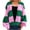 Pink, variant on Karight Cropped Cardigan Sweaters for Women Fall Winter Striped Open Front Long Sleeve Chunky Knit Short Cardigans