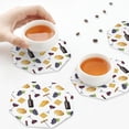 thumbnail image 4 of Leather Coasters with Heat-resistant for Drinks, Wine Cheese grape Print -标题2 Octagon, 4 of 5