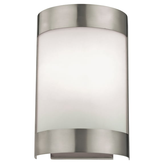 Atlas Lighting and Home 1-Light Wall Sconce with Frosted Glass Shade - 10" - Brushed Nickel Finish