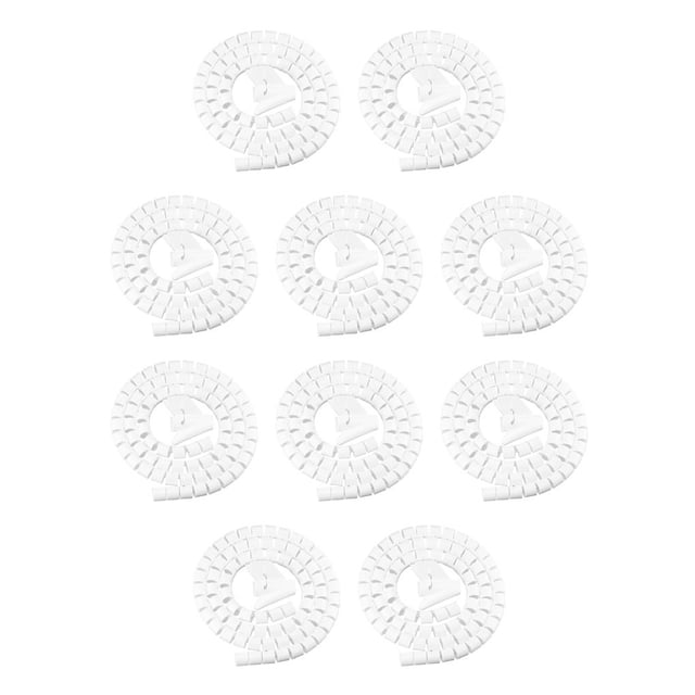 Cateissary 1 Uds. 2/1,5 m organizador de cables en espiral Flexible Protector de cable de tubería de almacenamiento Blanco 10mm*2m+clip 10mm 10Conjunto