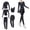 Black, variant on 5 Piece Women's Athletic Apparel Set, Long Sleeve Activewear Clothing, Sport Trousers With Skirt Accent, Moisture Management, Airy Feel, Pleasant Feel, Yoga And Fitness Ready, Size XXL