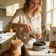 thumbnail image 5 of 25oz Slow Drink Dog Water Bowl & Eat Bowl, No Spill Water Bowl for Dogs Cats, Non-Splash No Mess Puppy Kitten Water Feeder, Carried Portable Base for Vehicle Car,Travel,Home Blue, 5 of 6