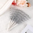thumbnail image 6 of 4mm Pearl String Beaded 50PCS Elegant Bridal Bouquet Picks Silver Flower Arrangement Pearl Sticks Christmas Tree Picks for Home Office, 6 of 7