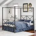 thumbnail image 2 of Metal Platform Bed Frame Queen, European Style Element, & , Black, Fits All Standard Queens, Easy To Install Canopy Queen Frame, Construction, 12.4" Under Storage, Mattress Easily, 2 of 2