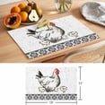 thumbnail image 6 of Chicken Placemats Set of 4 Farmhouse Country Animal Black Flower Leaf Place Mats Indoor Wipeable Table Mats Washable Cloth Dining Table Placemats for Kitchen Holiday Party Home Decor 13x19 Inch, 6 of 9