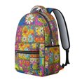 thumbnail image 2 of Pioneer Flower Floral Print Pattern Backpack for School, Cute School Bag with Adjustable Shoulder Straps and Padded Back, 15.3"x11"x7.1", 2 of 5