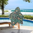 thumbnail image 3 of Yayeee Kids Hooded Towel with Hand Pockets Beach Soft Absorbent Bath Wrap 50 x 23.5 inch, Green Vibrant Forest Pattern, 3 of 5