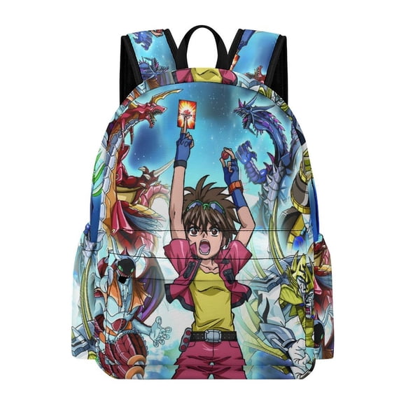 Bakugan-theme Backpack, Campus style schoolbag Bookbag with Adjustable Shoulder Straps And Large Zip Compartment, Unisex Travel Bags.42x30x15cm