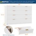 thumbnail image 2 of Commode Cannelée à 8 Tiroirs pour Chambre, Commode Moderne de 55 Pouces de Large avec Poignée en Métal, Meuble Télé en Bois Cannelé, Grande Commode Moderne pour Garde-Robe, Salon et Entrée, Blanc, 2 of 7