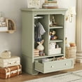 thumbnail image 3 of Open Children'S Wardrobe With A Hanging Rod And Open Shelves, One Large Drawer, Low Design Close To The Ground For Easy Access,Green., 3 of 9
