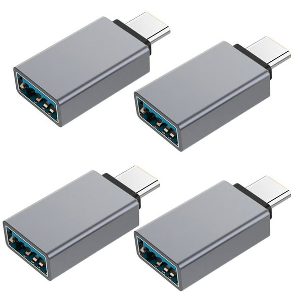 FREEDOMTECH USB C to USB Adapter Type C OTG (4-Pack) USB C Male to USB 3.0 A Female Connector Compatible for MacBook Pro 2019 2018, Samsung Galaxy S10 S9 S8 Note 9 8, LG V40 V30 G6, Google Pixel 2 XL