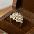 thumbnail image 4 of Exquisite Fashion Freshwater White Pearl Silver Plated Artificial Rhinestone Ring Size Freely Adjustable, 4 of 4