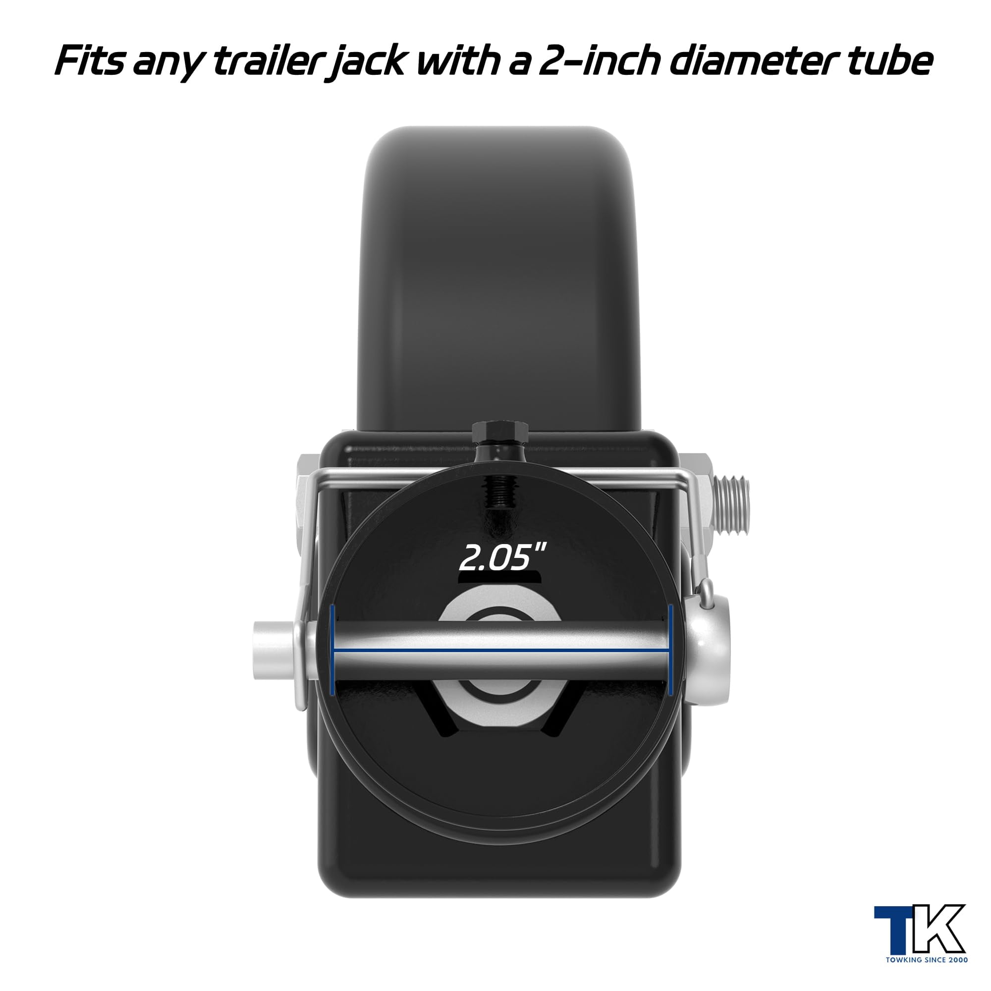 TOWKING 1500lbs 6" Trailer Jack Swivel Caster Replacement with Upgraded Spoked Wheel and Pin, Black