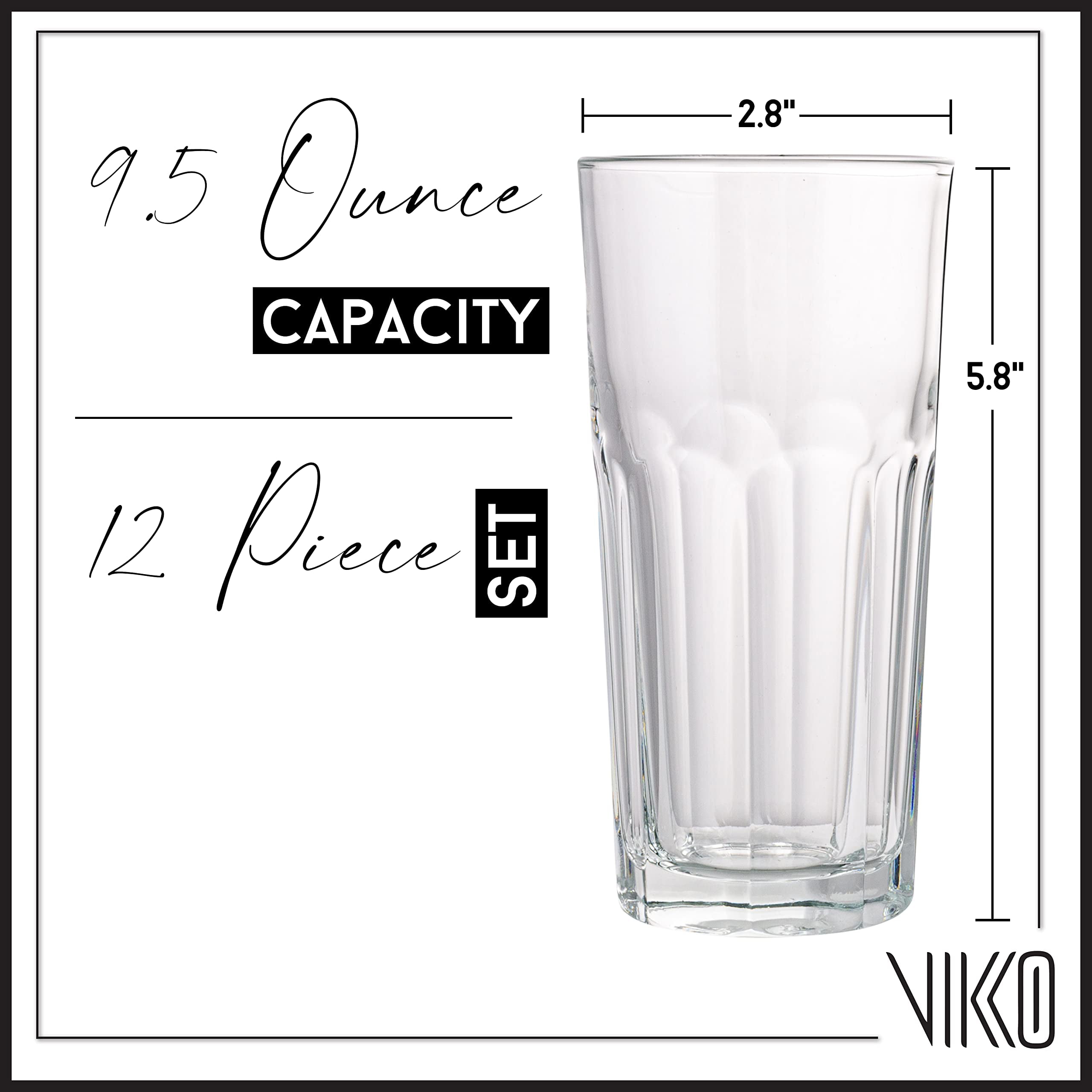 Tumbler Drinking Glasses Drinks Water Juice / 255ml 9oz Everyday Use / Set  of 6