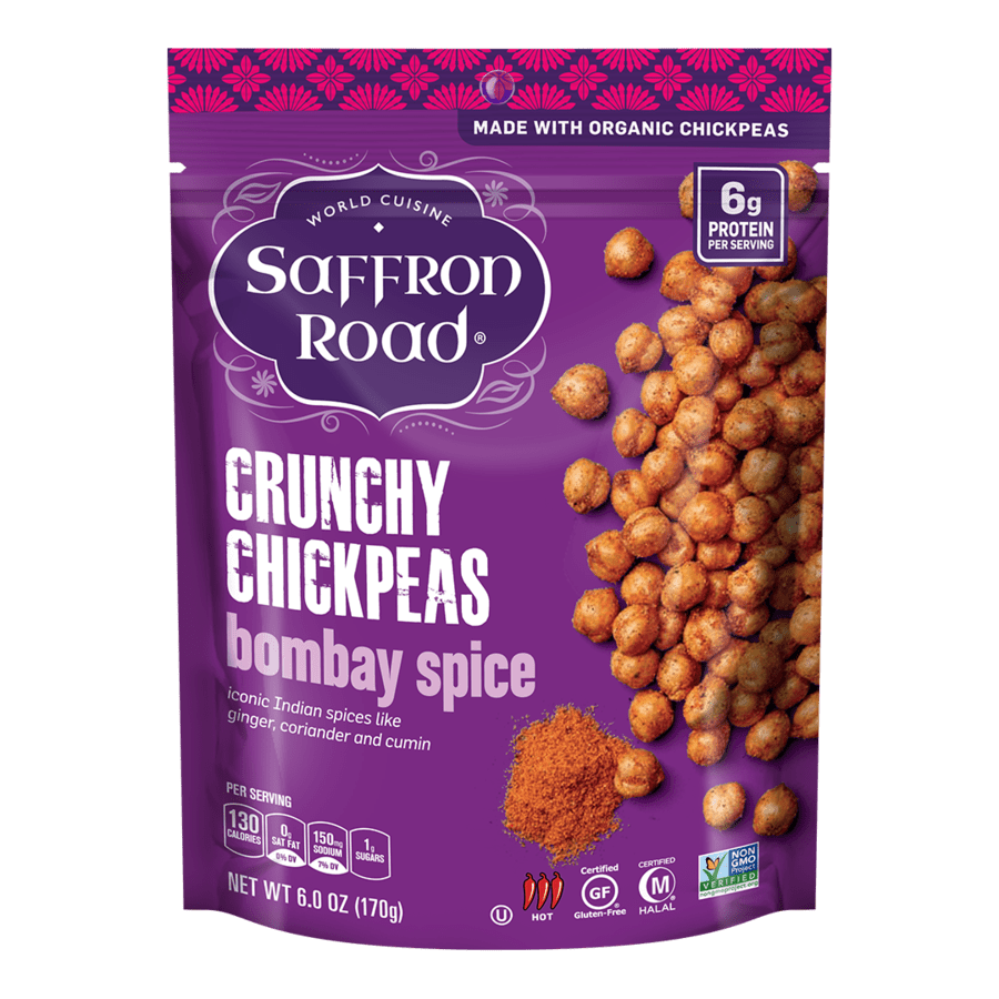 (6 Pack)Saffron Road Crunchy Chickpeas, Bombay Spice, 6 Oz.