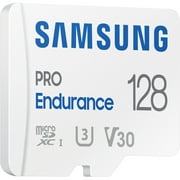 بطاقة ذاكرة فلاش سامسونج PRO Endurance بسعة 128 جيجابايت مع محول MicroSDXC