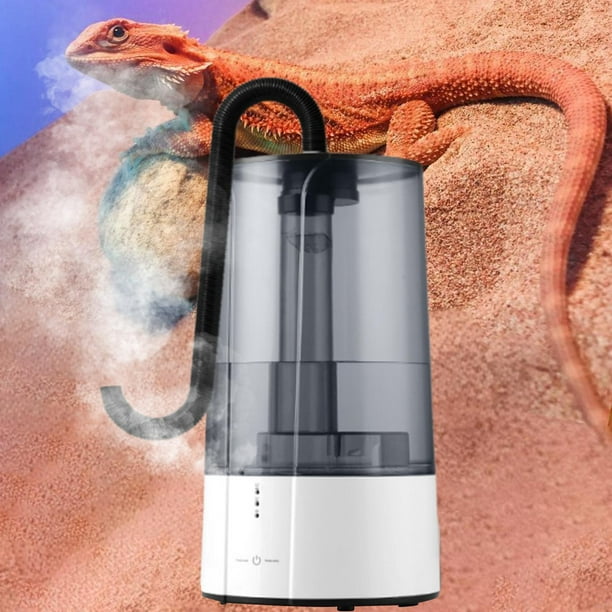 Humidificador para reptiles con manguera extensible, de nebulización ajustable, máquina de niebla, tanque nebulizador para reptiles, tortugas,