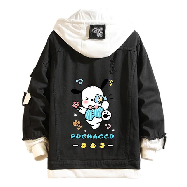 Casual Distressed Denim Hooded Bomber Jacket Long Sleeve Unisex Multi-Color