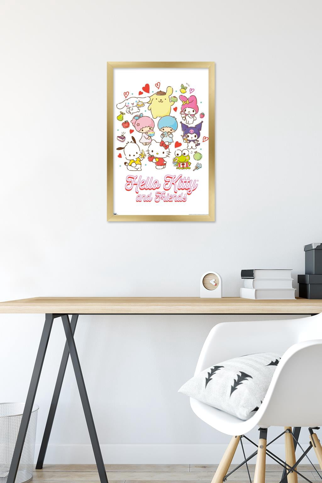 Hello Kitty and Friends - Kawaii Favorite Flavors Wall Poster, 14.725" x 22.375" Framed