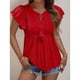 thumbnail image 1 of Top de verano con cuello redondo y cordones Nikou camiseta de jacquard con ojales, 1 of 8