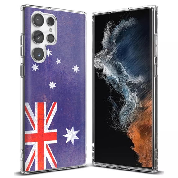 TalkingCase Slim Phone Case Compatible for Samsung Galaxy S22 Ultra 5G, Old Flag Australia Print, Thin Light, Flexible, Soft, USA