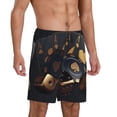 thumbnail image 2 of Balery Casino Cards Poker Pantalones cortos de pijama de punto de algodón para hombre con cinturilla y bolsillos-Small, 2 of 6