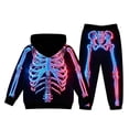 thumbnail image 6 of XIYON Boy Halloween Outfit Skeleton Hoodie Sweatshirt and Sweatpants Cozy 2 Piece Sweatsuit Fall Winter Clothing Set, 6 of 6
