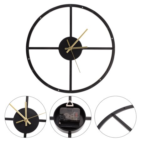 HORIALENCE 1Pc Silent Iron Wall Clock for Living Room Minimalist Decor 31.00X31.00X0.50In Black