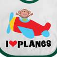 thumbnail image 4 of Inktastic Airplane I Love Planes Boys Baby Bib, 4 of 4