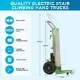 thumbnail image 3 of RXFSP 850W Foldable Aluminum Electric Stair Climber Hand Truck Dolly Cart, 880lb Capacity, Brushless Motor, 3 of 12