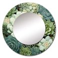 thumbnail image 3 of Designart "Green Succulents Flowers peaceful Succulents IV" Succulent Round Mirror Wall Décor Traditional - Large Green Round Mirror - Round Mirror 23" x 23" Inch, 3 of 6